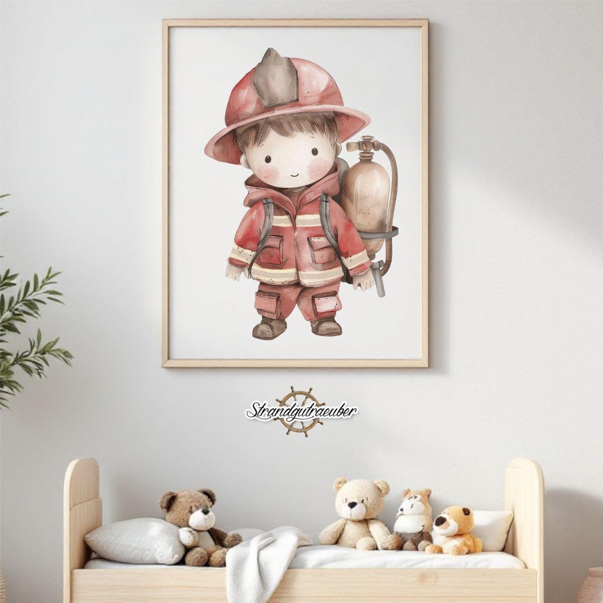 Buegelbild Feuerwehrjunge Buegelbild Feuerwehrjunge